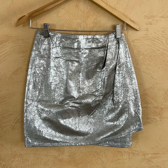 CHASING UNICORNS La Isla Bonita Leather Wrap Mini Skirt - Picture 3 of 10